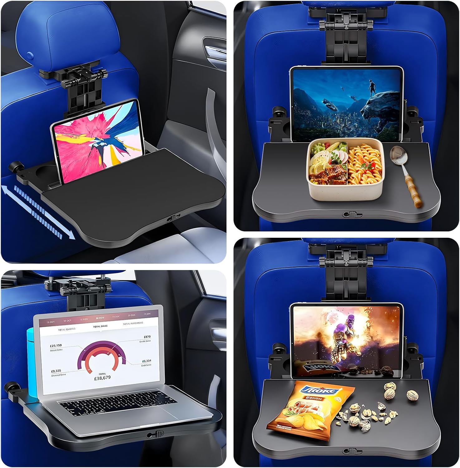 Foldable Car Seat Tray Table with Non-Slip Pad N485