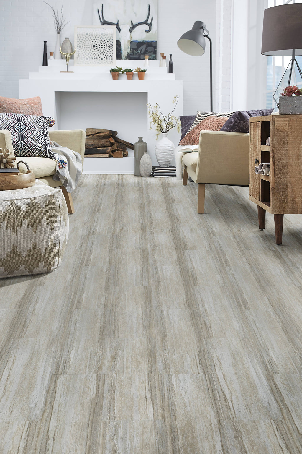 24x22 Harbor Beige Luxury Vinyl Square Tile Flooring 28.04 Sq. ft. per Carton F9627