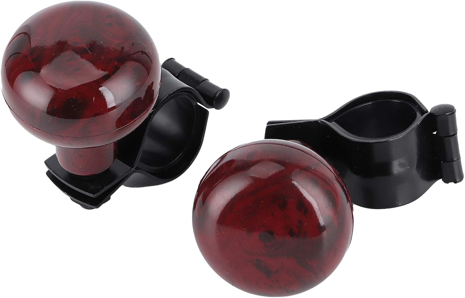 Mahogany Woodgrain Steering Wheel Spinner Knob 2Pcs C494447