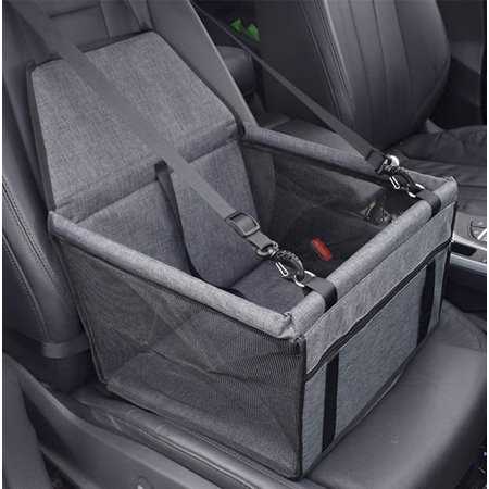Black Pet Car Seat Booster with Clip-on Safety Leash A692987