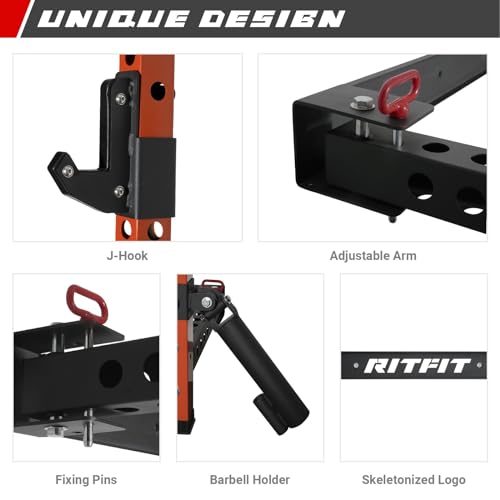 2.36'' x 2.36'' Wall Mounted Folding Squat Rack M237