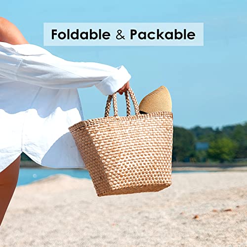 Wide Brim UPF 50 Foldable Straw Hat O642