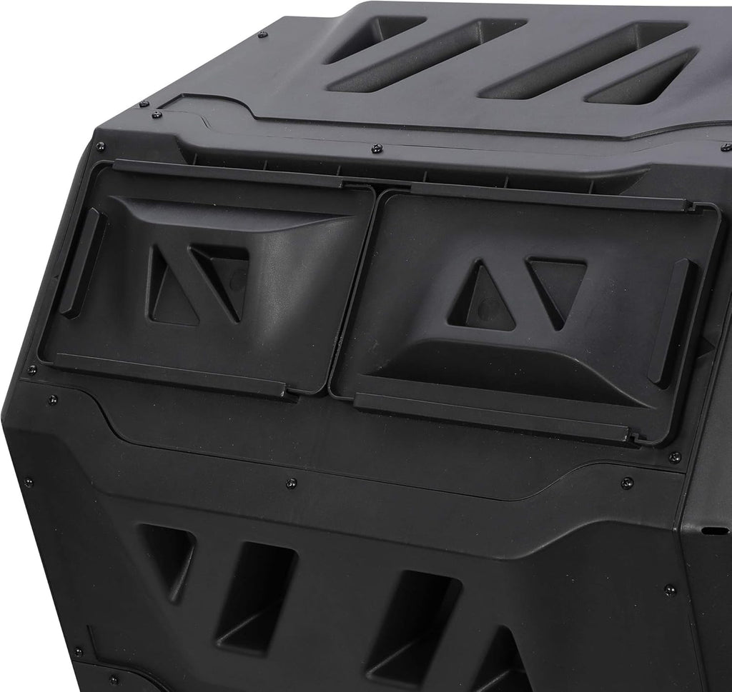 43 Gallon Black Dual Chamber Composting Tumbler I519
