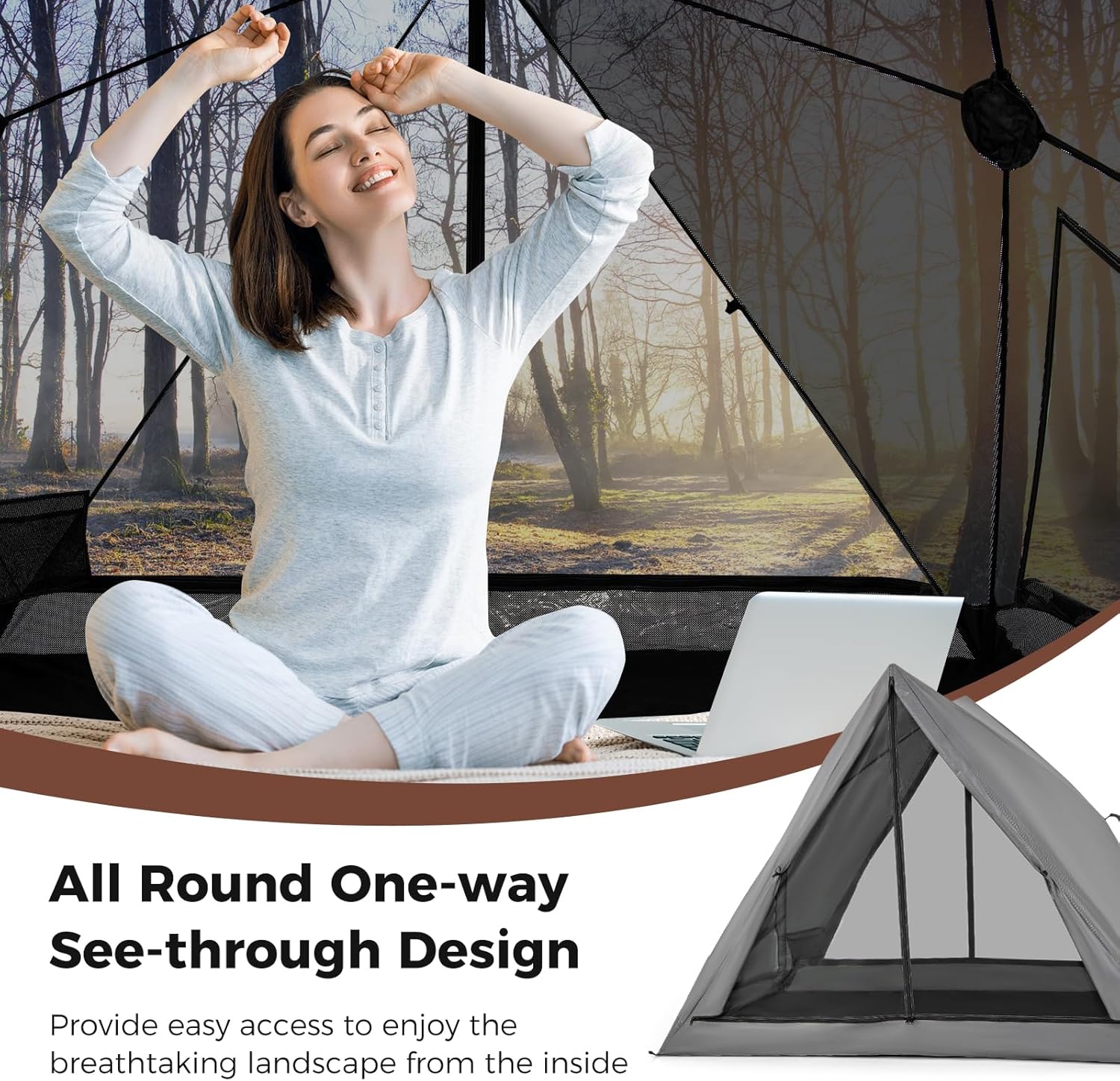 Pop Up Camping Tent for 2-3 Person with Removable Rainfly and Carrying Bag G866846