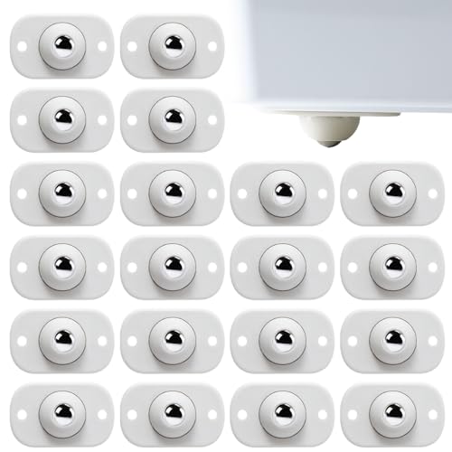 Stainless Steel Self Adhesive Caster Wheels Roller Wheels (8PC, One Size) O319