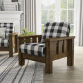 Rustic Oak Linen Fabric Padded Accent Chair C808