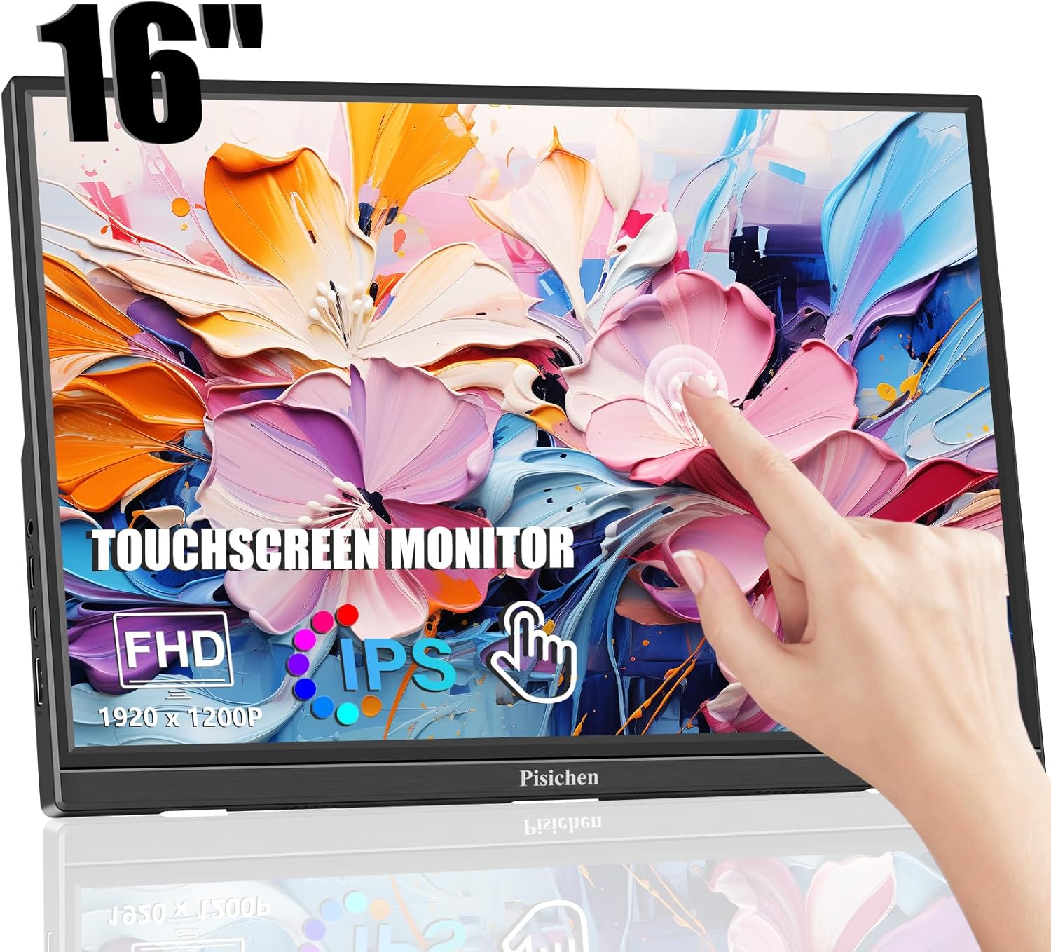 16 Inch FHD IPS Touchscreen Portable Monitor with Built-in Speakers K44409