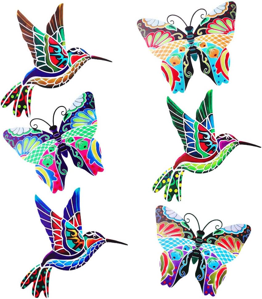 Metal Hummingbird and Butterfly Wall Decor L4774