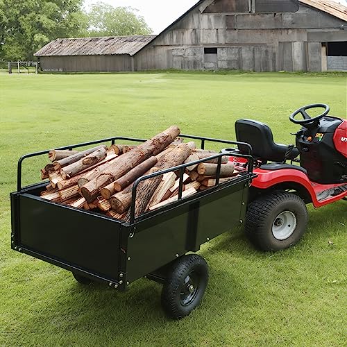 750-Pound 15 Cubic Feet Steel Dump Cart with Removable Sides J5459