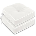 Beige 19x19 Inch Waterproof Tufted Chair Cushion Set of 2 C8824