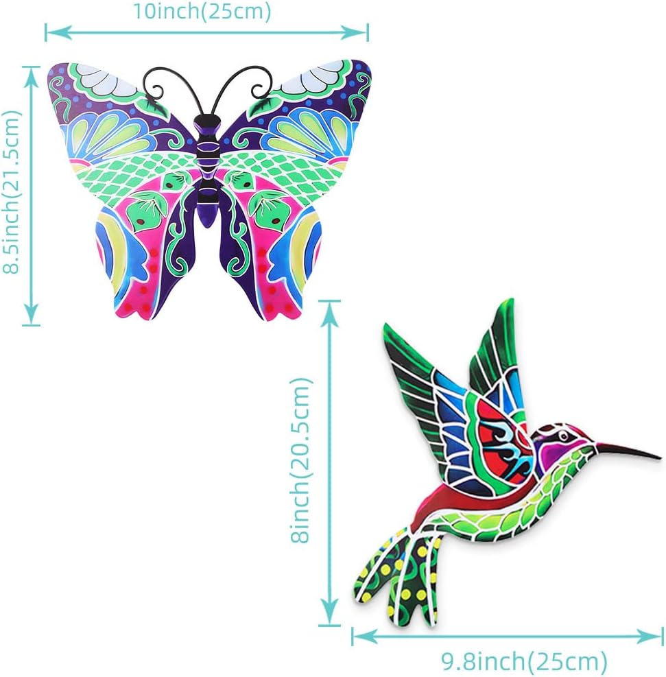 Metal Hummingbird and Butterfly Wall Decor L4774