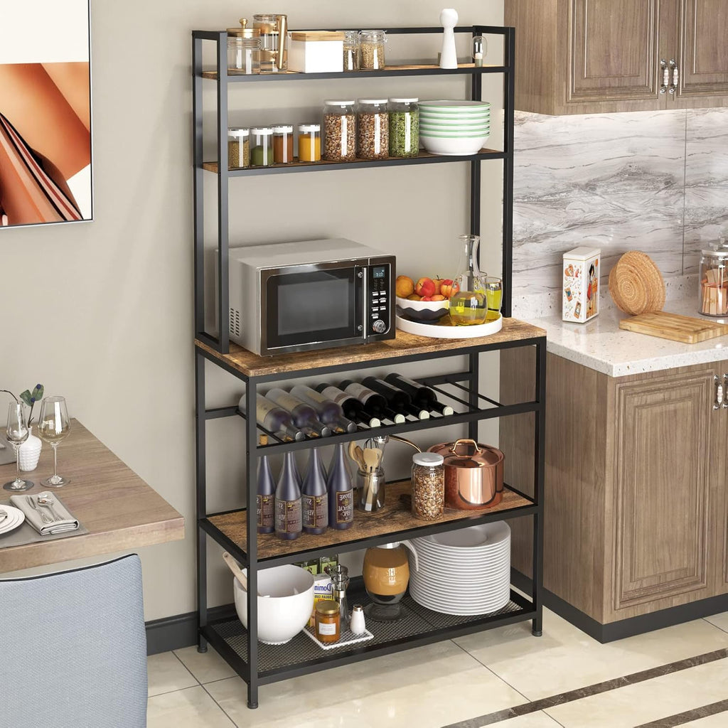 Industrial Kitchen Baker's Rack Microwave Oven Stand Kitchen Pantry Shelf Free Standing Utility Storage Cabinet Sideboard Y829