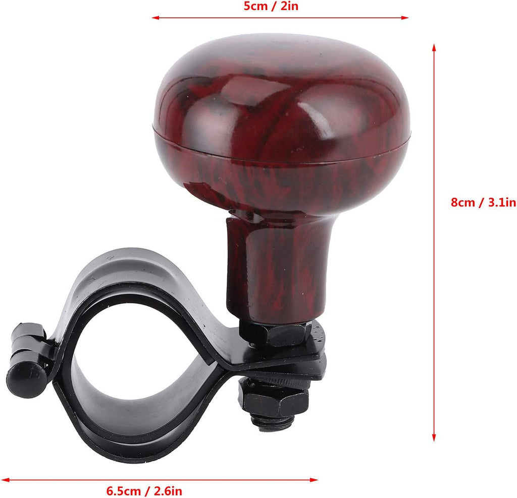 Mahogany Woodgrain Steering Wheel Spinner Knob 2Pcs C494447