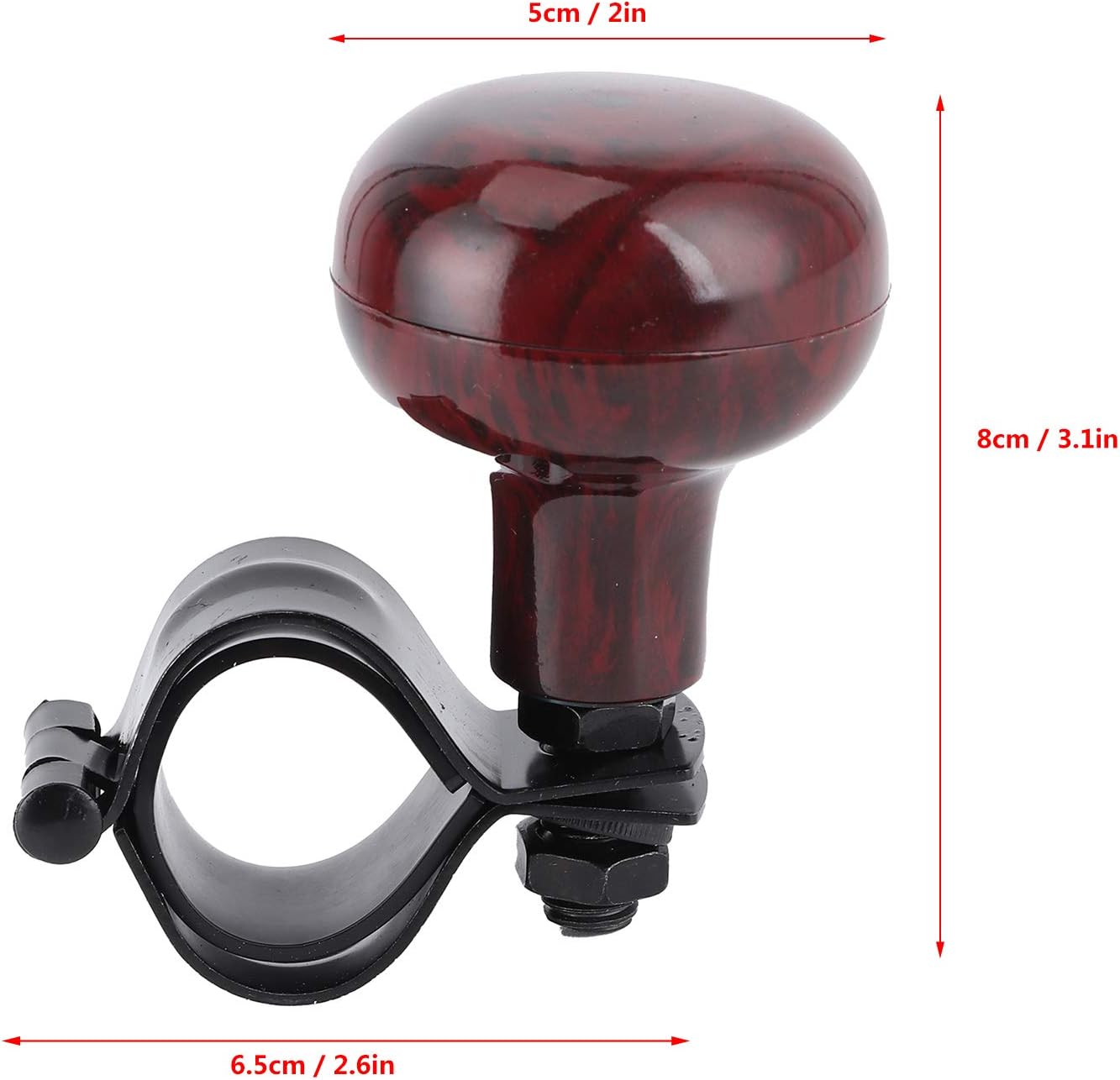 Mahogany Woodgrain Steering Wheel Spinner Knob 2Pcs C494447