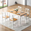 5 Piece Pine Wood Dining Table Set with 4 Chairs N772