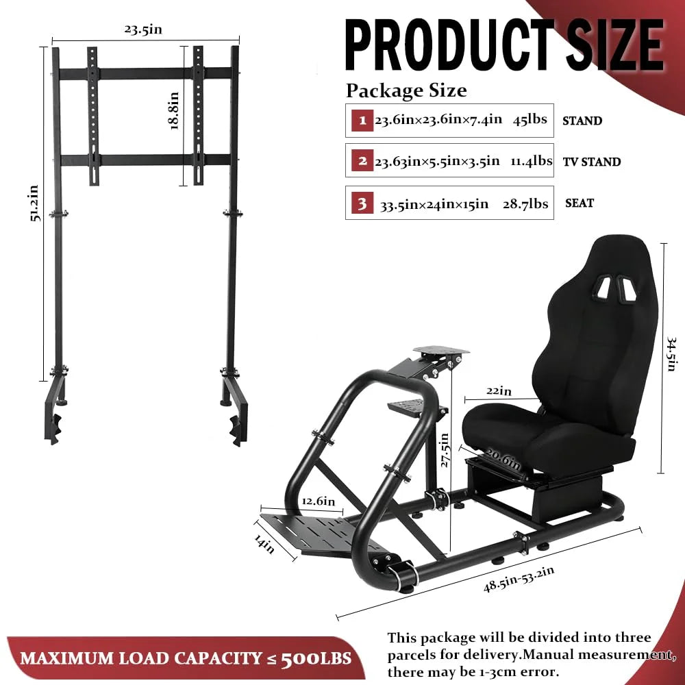 Racing Sim Cockpit with TV Stand & Seat N459857