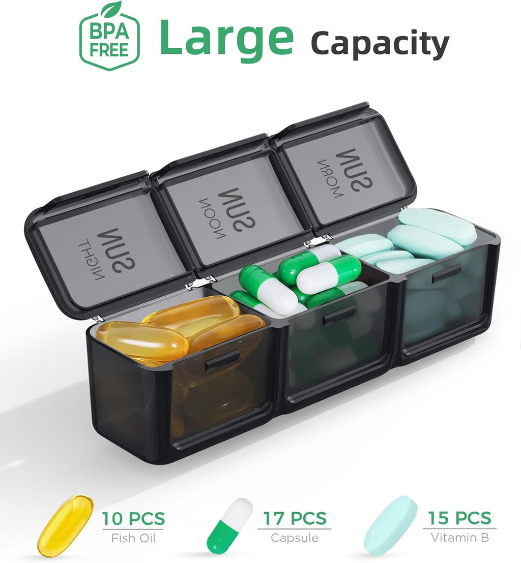 Black Weekly Pill Organizer 7 Day U58666