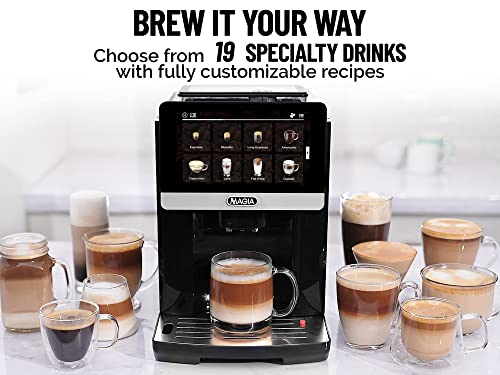 Black/Silver Espresso Machine with Grinder and Milk Frother U419049