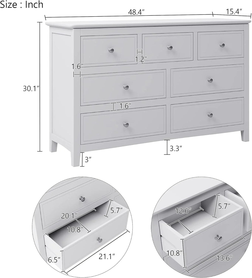 White Queen Size 3 Piece Wood Bedroom Furniture Set W720