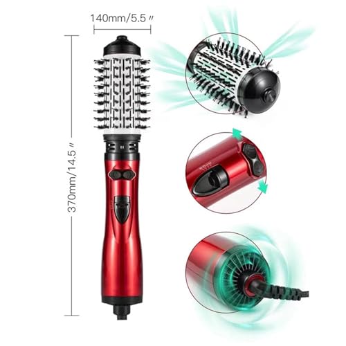 3-in-1 Hot Air Styler and Rotating Hair Dryer with 2 Interchangeable Brushes (Gold) V218