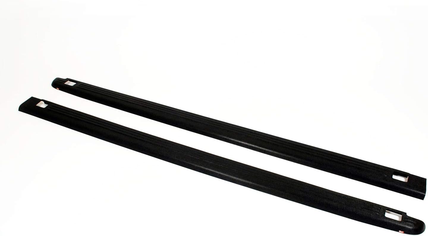 Black Ribbed Truck Bed Rail Caps Set of 2 Z540595