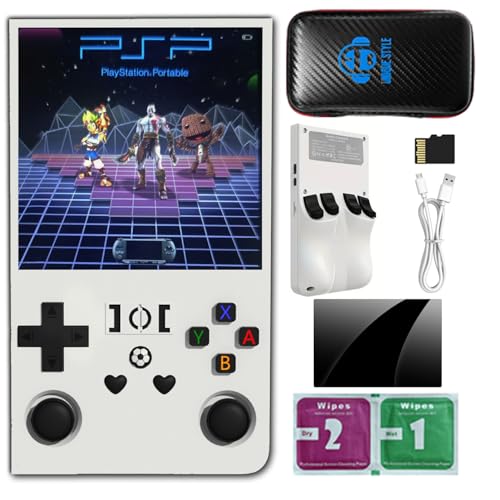 Retro Handheld Game Console, 4-inch IPS Screen, 64GB TF Card, Black J16861