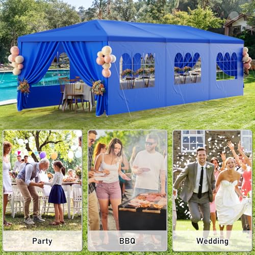 Black 10x30 Heavy Duty Party Tent with 8 Removable Sidewalls U45253