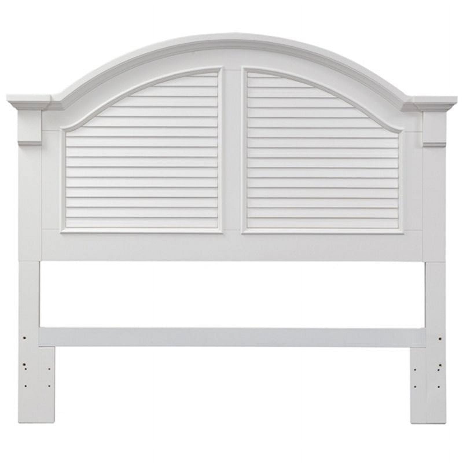 White Wood Queen Panel Headboard S92885