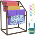 5 Bar Brown Freestanding PVC Pool Towel Rack with 8 Towel Clips L490