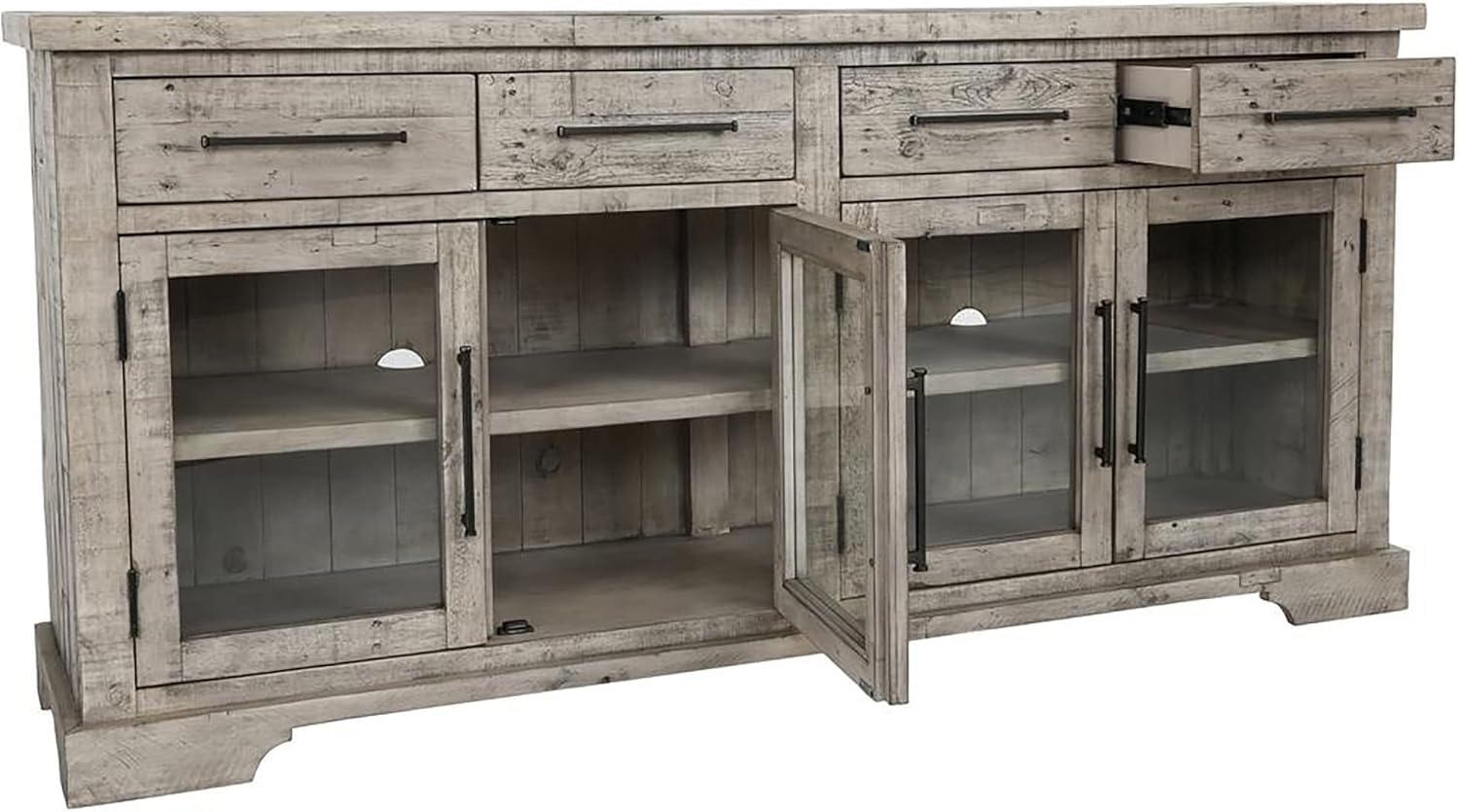 4-Drawer Reclaimed Pine Sideboard in Sierra Gray I3905