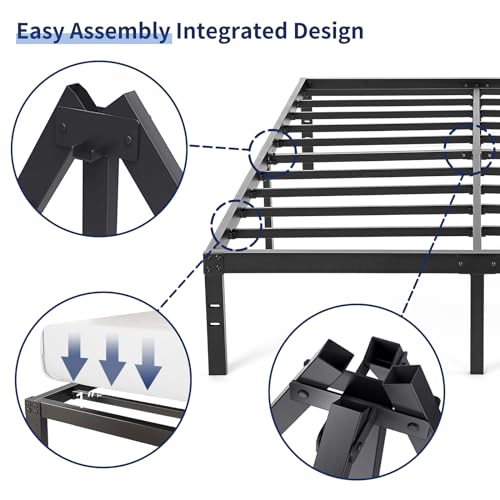 14 Inch Twin Black Metal Bed Frame W536