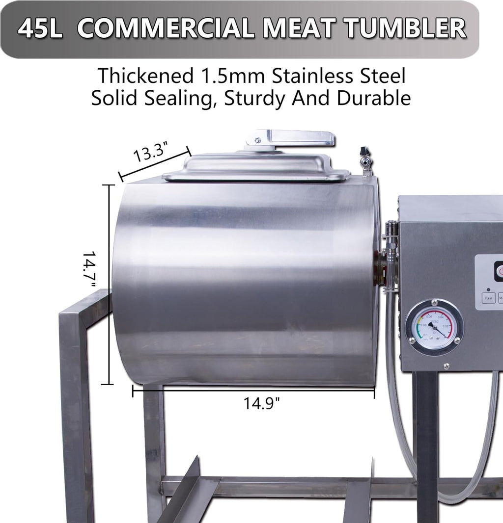 Stainless Steel Meat Tumbler 90lb Vacuum Curing Machine N7770