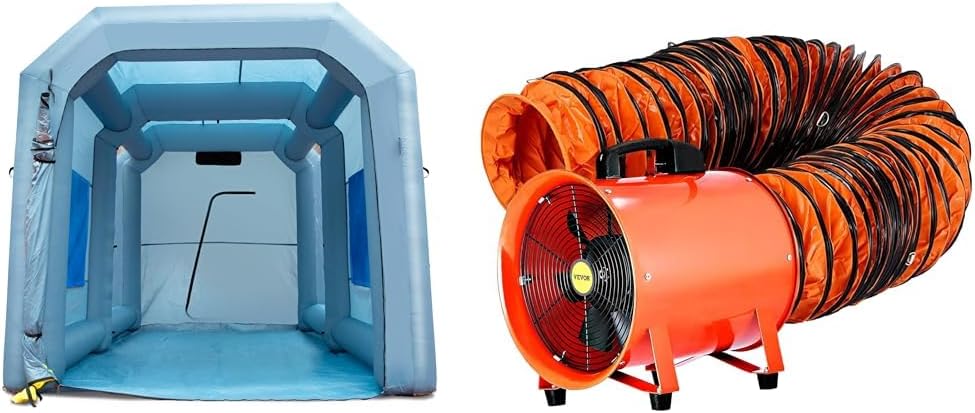 Inflatable Paint Booth Tent with Blower and Ventilation Exhaust Fan Q437