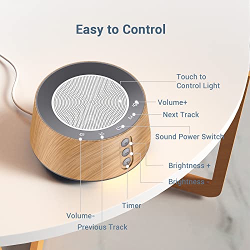 White Noise Sound Machine with 14 Soothing Sounds and 10 Levels Night Light B5679