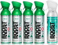 10 Liter All Natural Flavored (4 Pack) and 5 Liter Eucalyptus Flavored (1 Pack) Supplemental Canned Oxygen Bottle with Mouthpiece C812