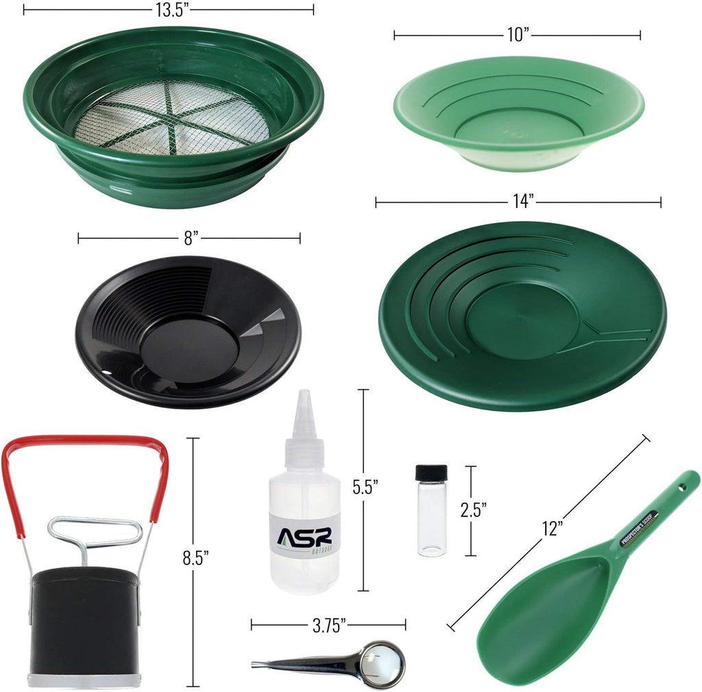 11pc Gold Prospecting Kit with Classifier Screen and Gold Pans R29471