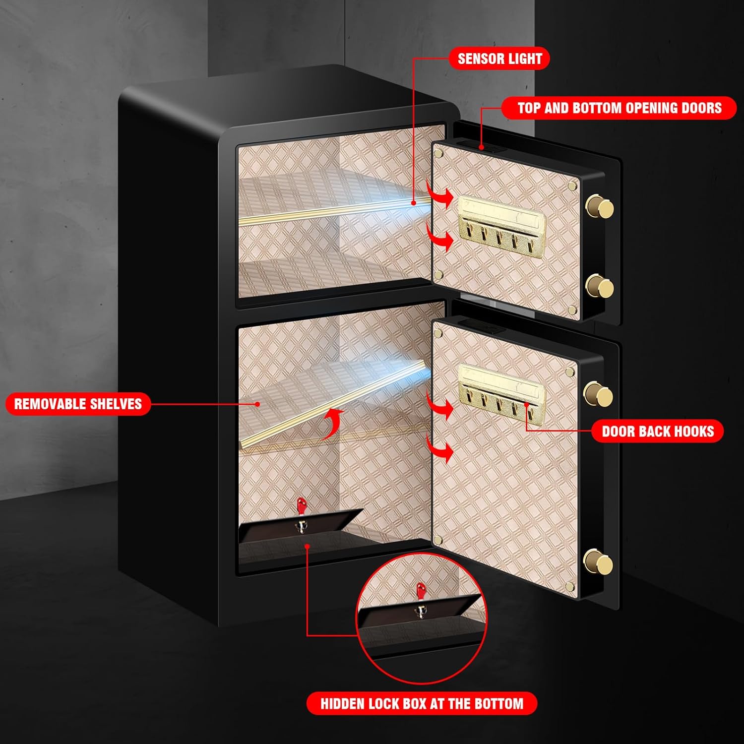6.1 CU FT Fireproof Waterproof Home Safe Box with Digital Keypad and Key Lock Y4833