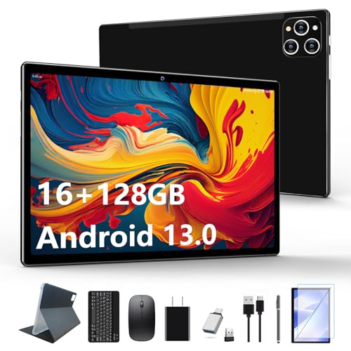 128GB ROM 16GB RAM 10.1 Inch Android Tablet with Keyboard L43193