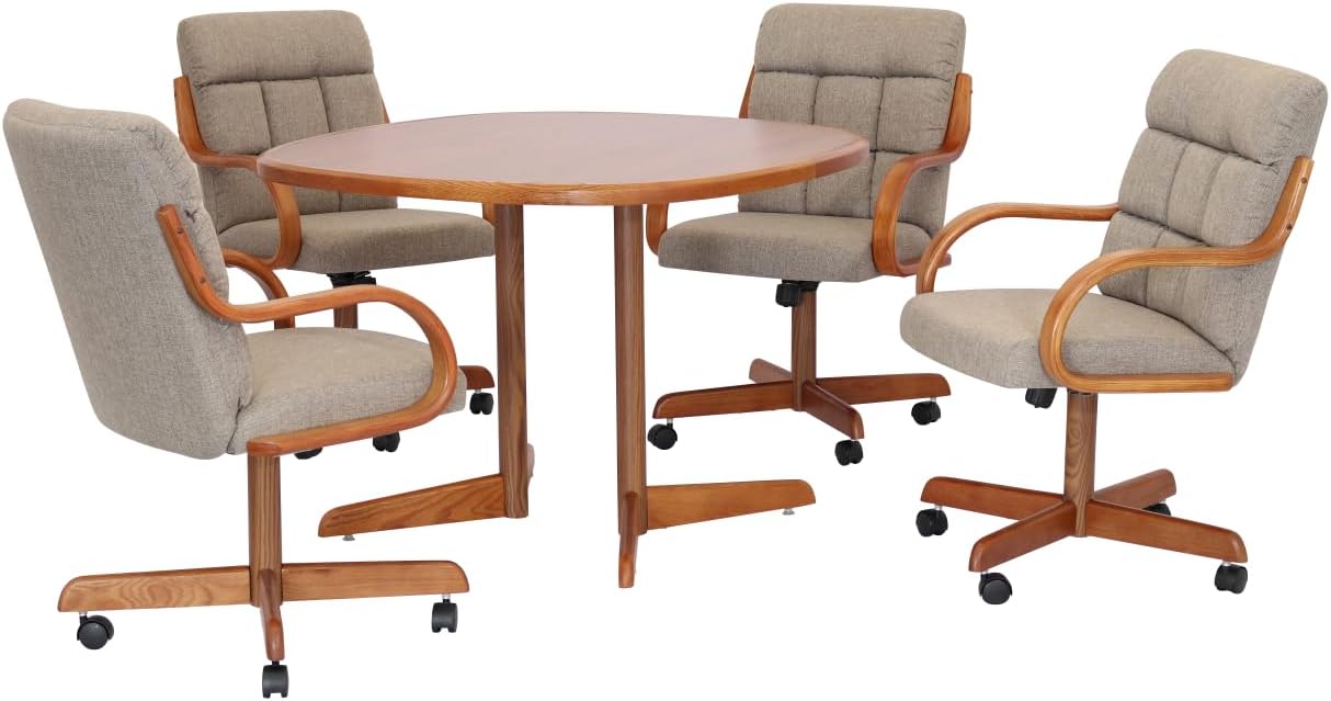 5-Piece 42x42 Laminate Dining Set with Caster Chairs A36862