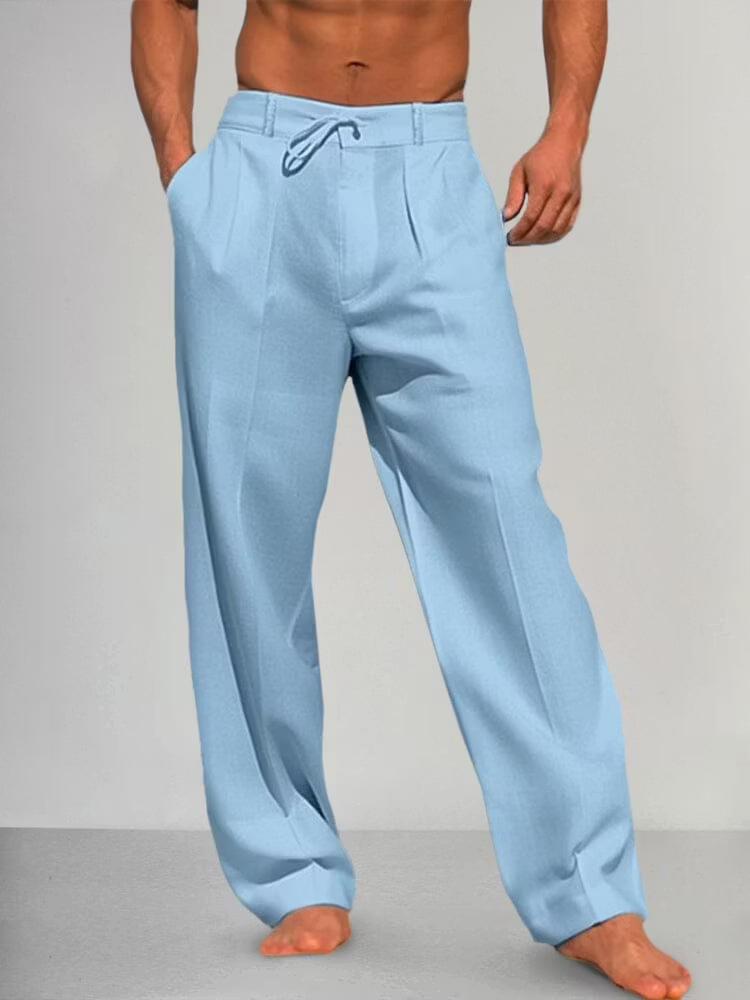 Cozy Straight Leg Cotton Linen Pants